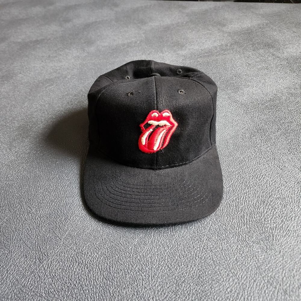 Vintage 90's Rolling Stones Red Lips Black Hat OSFM